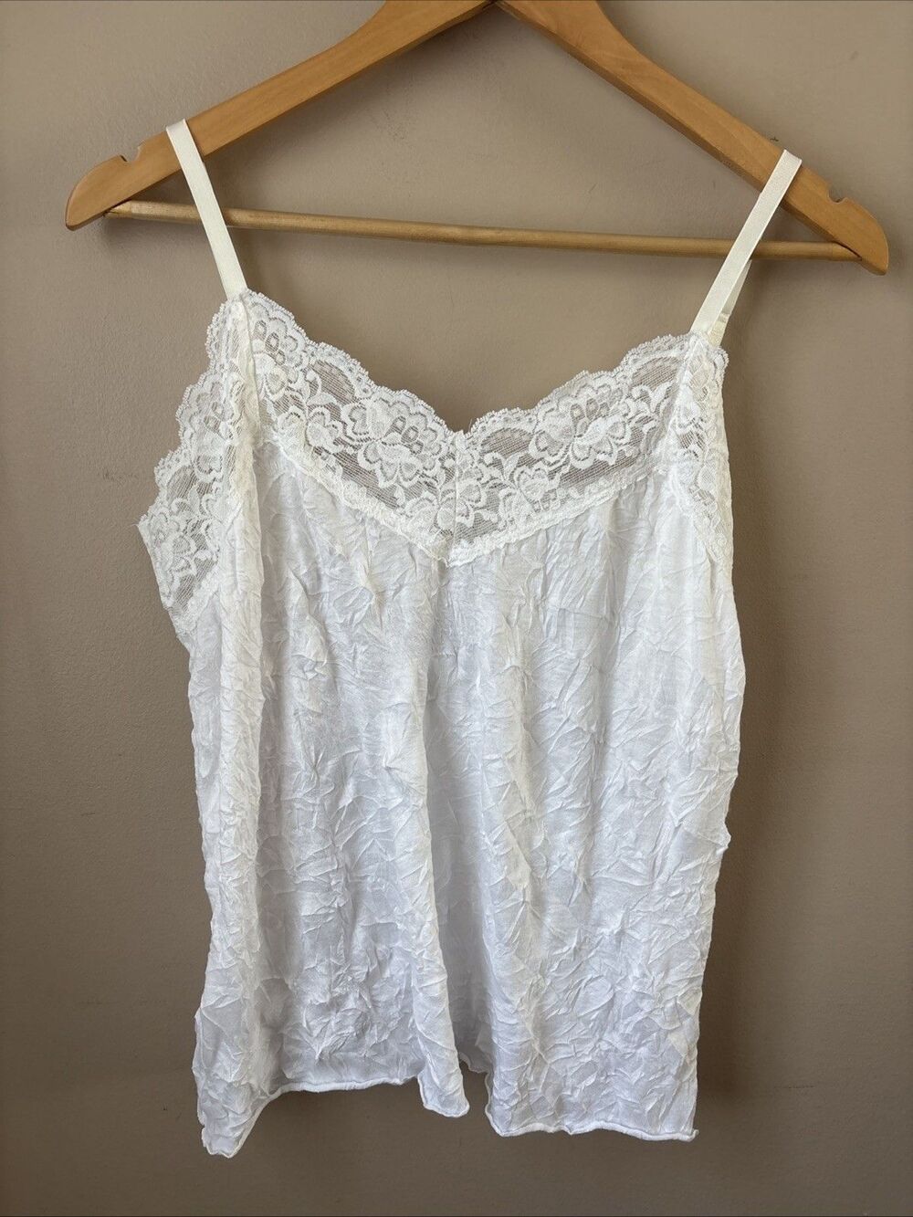 Chico's Lace Trim Camisole Womens 2 White Y2K Sleeveless Tank Top